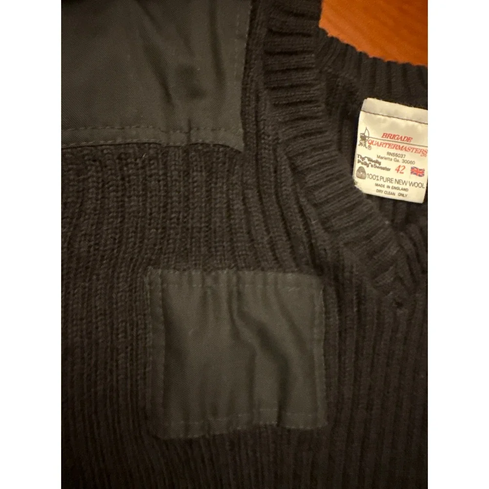 Brigade Quartermasters sweater men's 42 Woolly Pully black wool commando vintage
